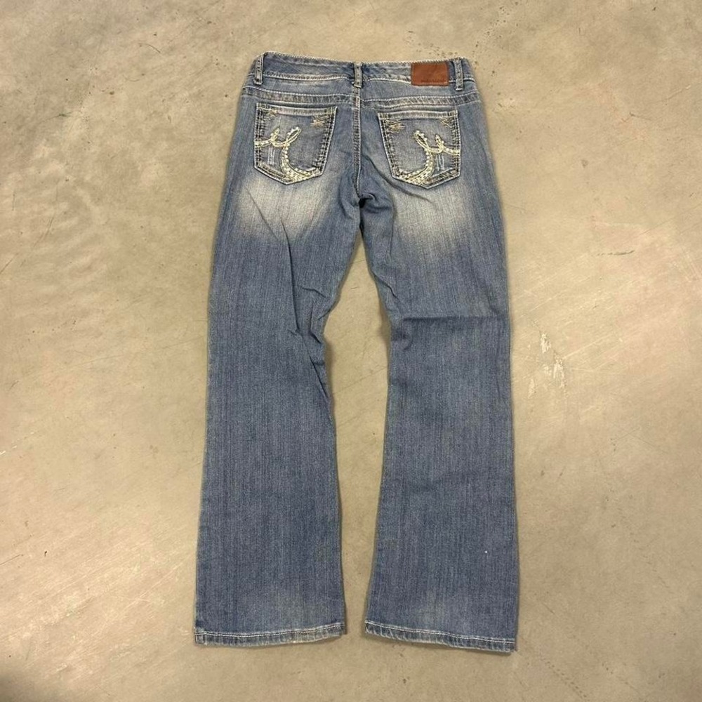 Y2K Dark Wash Flared Bootcut Wide Leg Fall Essential Low Rise‎ Woman's Jeans - Picture 2 of 3